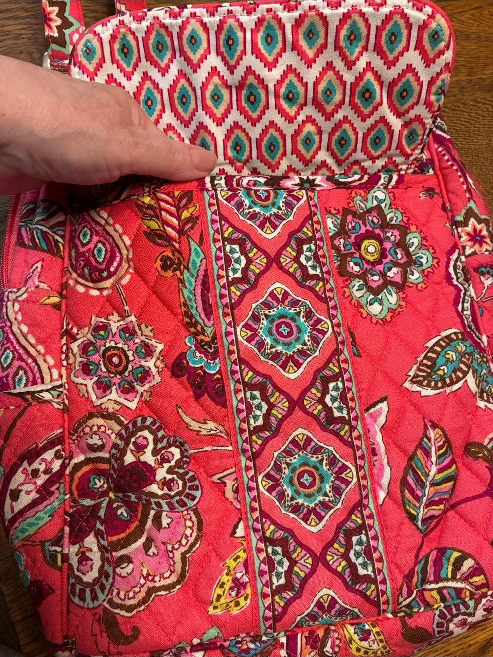 Vera Bradley Call Me Coral Quilted Floral Print Women's Backpack